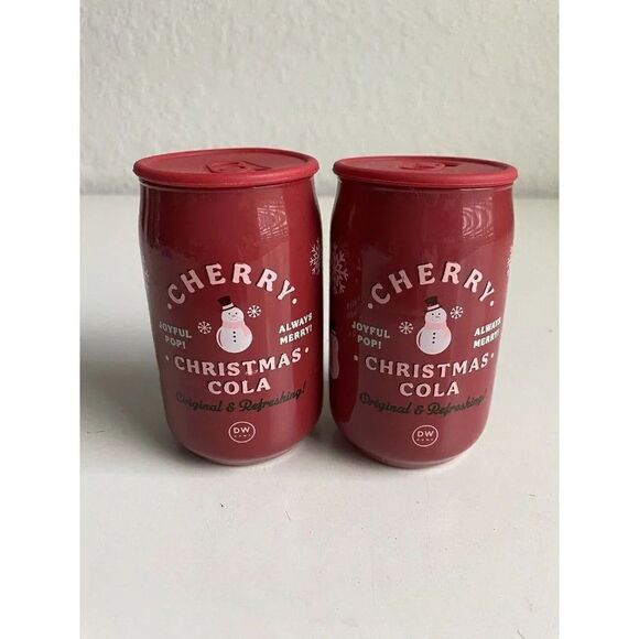 Set Of 2 DW Home Cherry Christmas Cola Soda Pop Candle 6.2 Oz Scented Holiday - Picture 1 of 5